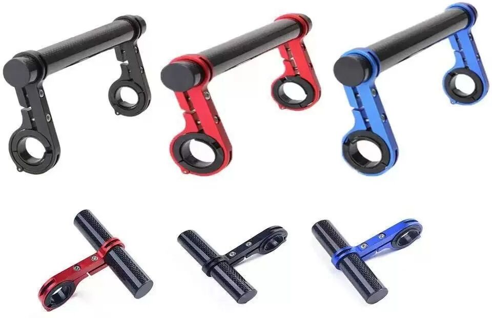 INF Fahrrad Erweiterungshalterung – 10cm Carbonrohr, Schwarz, für Tacho, Lampe & mehr