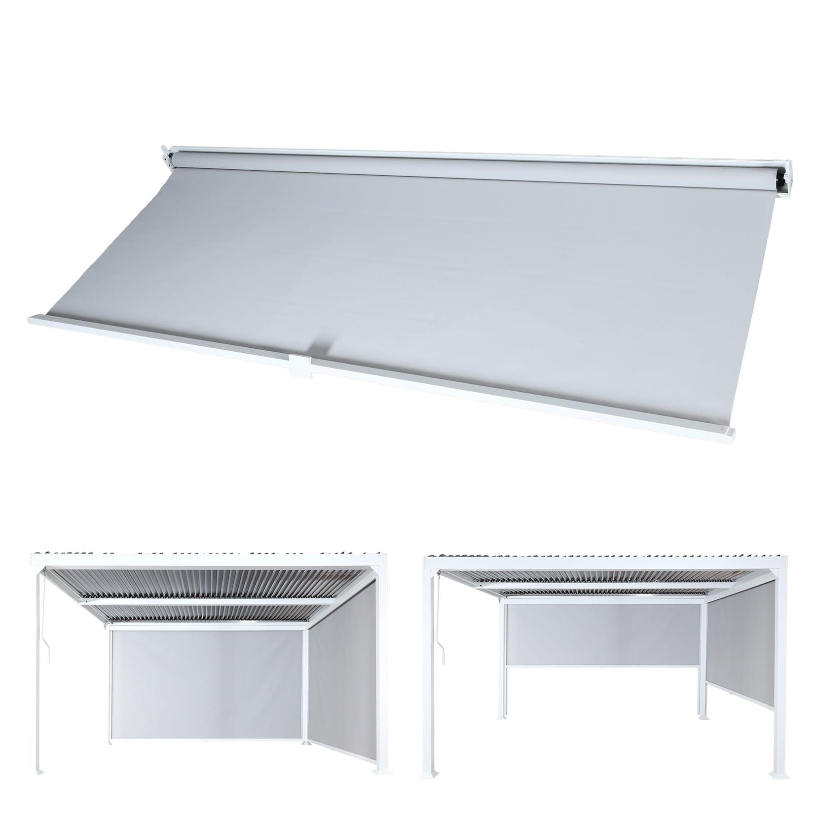 Seitenwand für Pergola MCW-L41, Pavillon Rollo Ersatzseitenwand, Stoff/Textil 3x3,7m ~ weiß