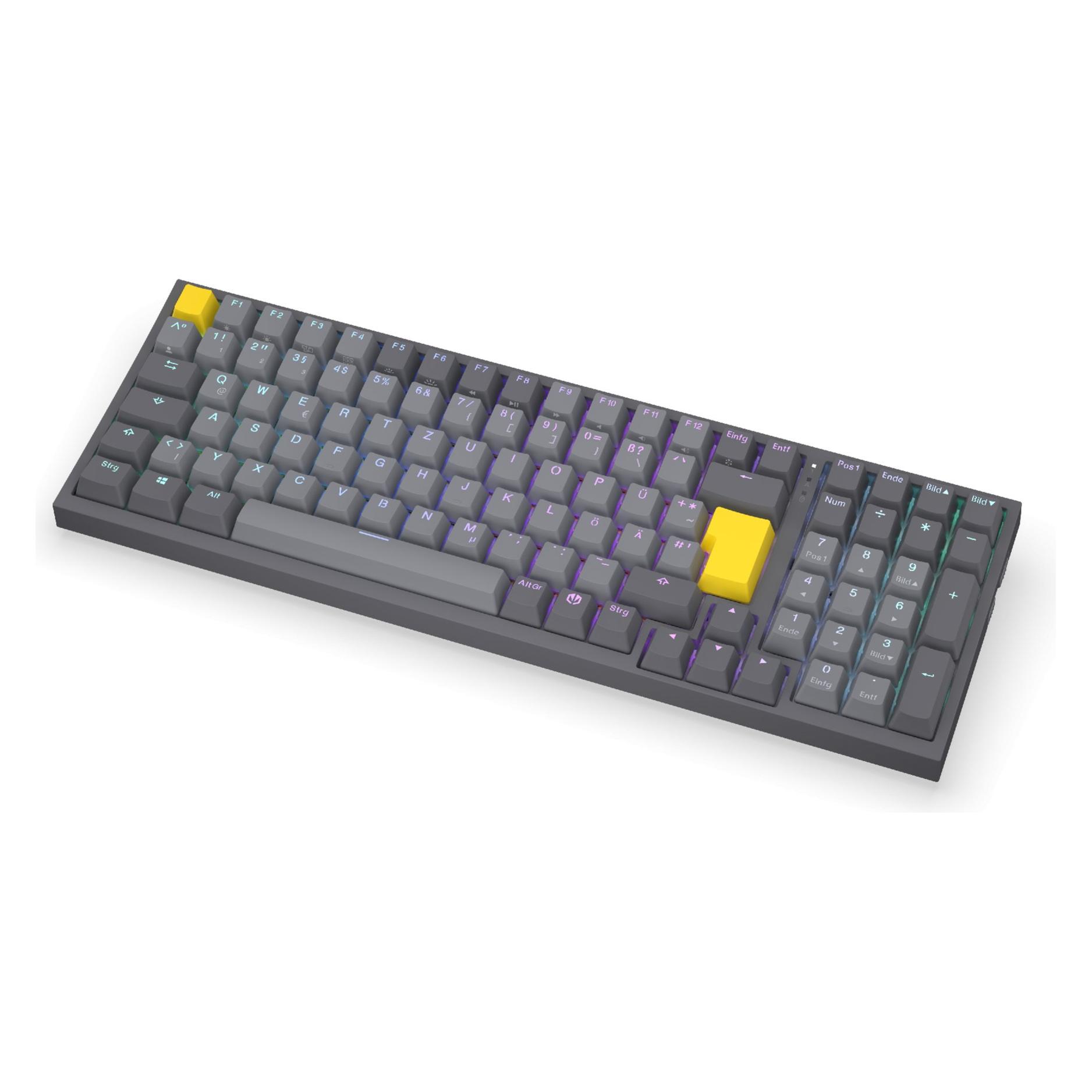 Endorfy Celeris 1800 (grau, DE-Layout, Yellow by Gateron) (DE, Kabelgebunden, Kabellos) (EY5D034)