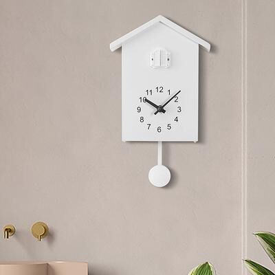 Daily Discovery Cuckoo Wall Clock Decorative Bird Wall Clock Modern Home Decor white