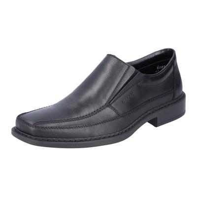 Slipper RIEKER, Herren, Gr. 41, schwarz, Leder, Synthetik, Schuhe Slipper, Festtagschuh, Halbschuh, Komfortschuh im klassischen Business-Look
