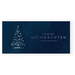 Weihnachtskarte: Linienbaum in Blau