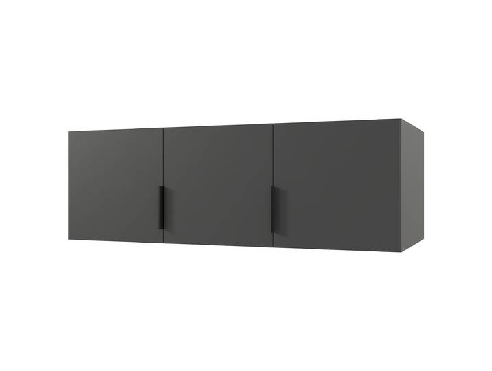 Schrankaufsatz Modena 120cm Schwarz/Graphit Spanplatte. Foliert