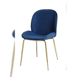 Lalee.Avenue Stuhl Emberlyn 100 2er-Set Blau / Messing