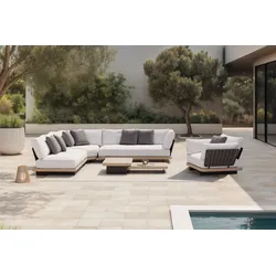ploss Aurora L Gartenlounge, anthrazit/pale silver, Alu/Polyester/Rope, ink. Polster