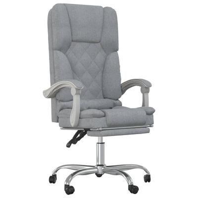 Helloshop26 - Liegemassagesessel für Büro Computer Arbeitszimmer hellgrauer Stoff 02_0025384