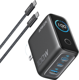 Anker Charger (100W, 3 Ports, Smart Display)