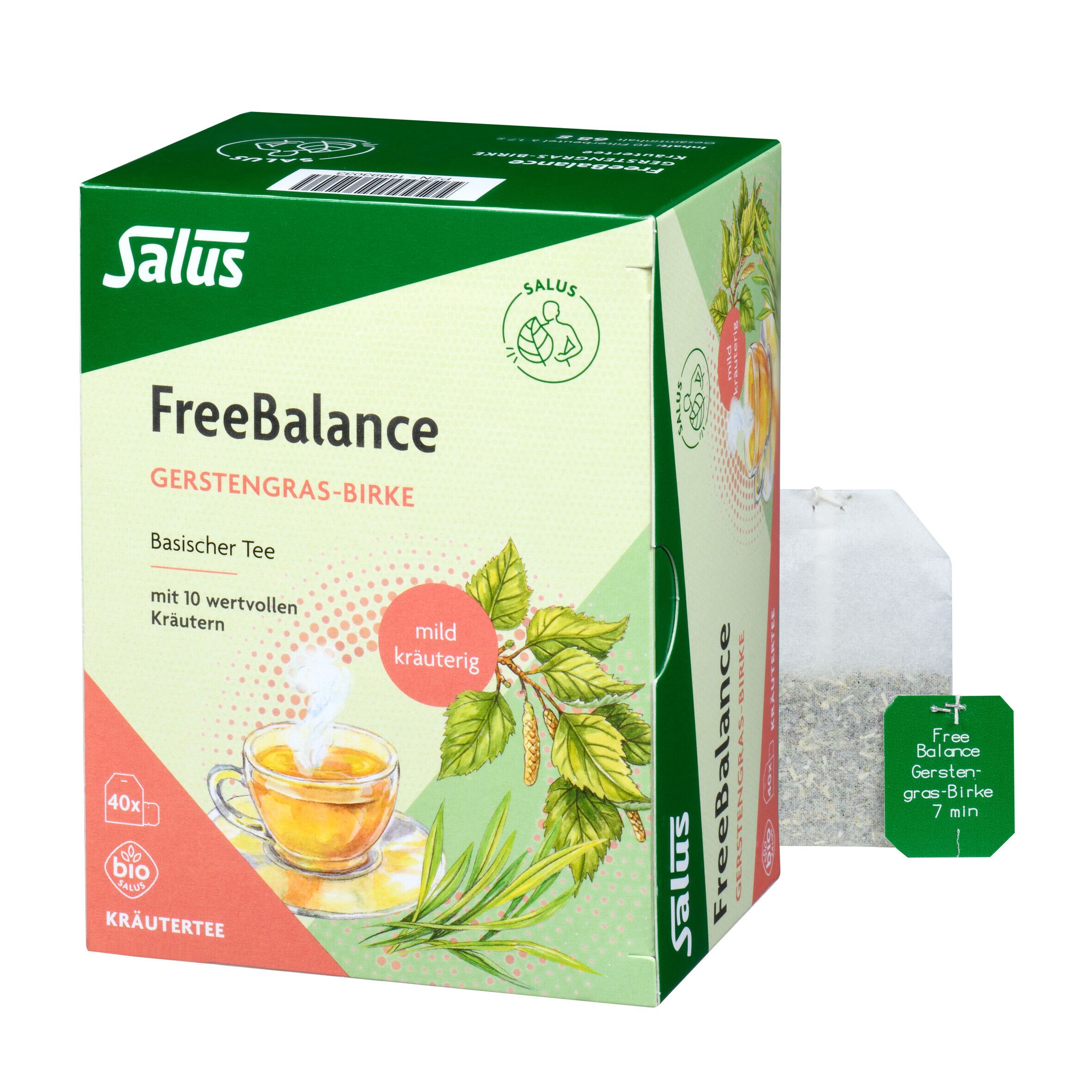Freebalance Gerstengras-Birke Tee Bio Salus Fbtl. 40 St Filterbeutel