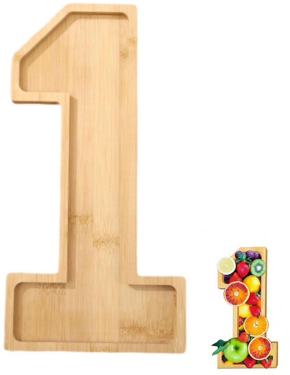 Dailygoods Rond houten dienblad met antislipfunctie - Groot
