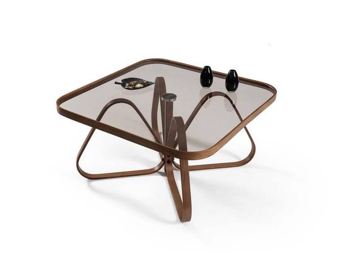 JVmoebel Couchtisch JVMoebel Couchtisch aus Holz und Glas in Braun (Packung)