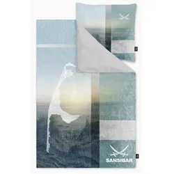 Bettwäsche SUNSET Satin (BL 155x220 cm) - türkis - BL 155x220 cm