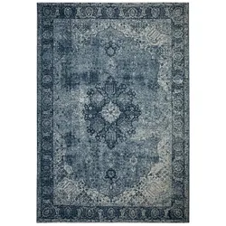 Teppich Flachgewebe COQUET Vintage Orient 120x170 cm Blau orientalisch klassisch Wohnzimmerteppich Esszimmerteppich farbecht | Kadima Design