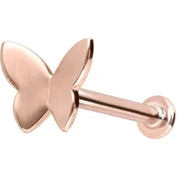 14 Karat Gold Labret mit Innengewinde SCHMETTERLING