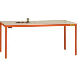 Manuflex LD1906.2001 ESD ESD-Arbeitstisch UNIDESK mit Kunststoffplatte, Gestell Rotorange RAL 2001, BxTxH = 1200 x 800 x 723-733 mm Rotorange (RAL 2001)