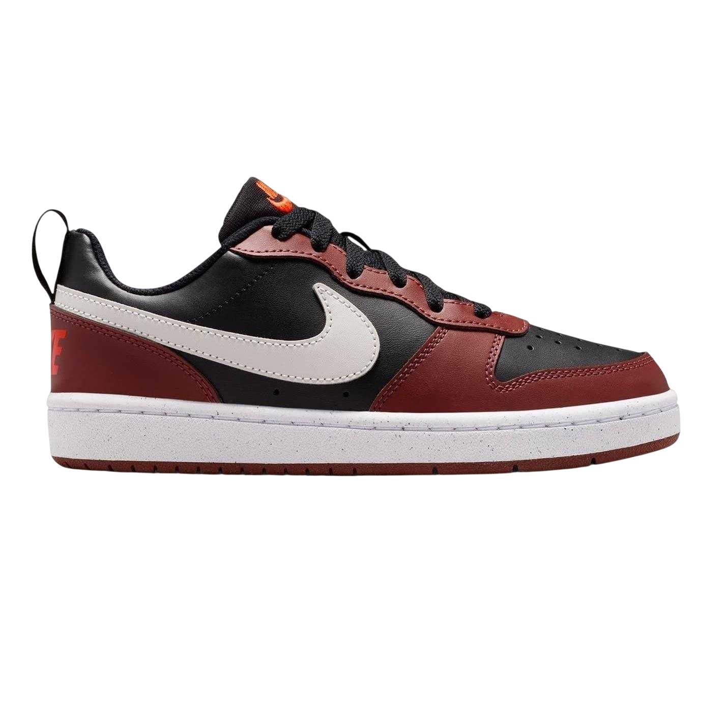 Nike - "Borough Low Recraft" Sneaker für Kinder, Leder, Flach (Schwarz/Rot)