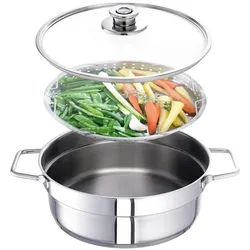 Schulte-Ufer SUS Aroma Dämpfer Wega, Pfanne + Kochtopf, Silber