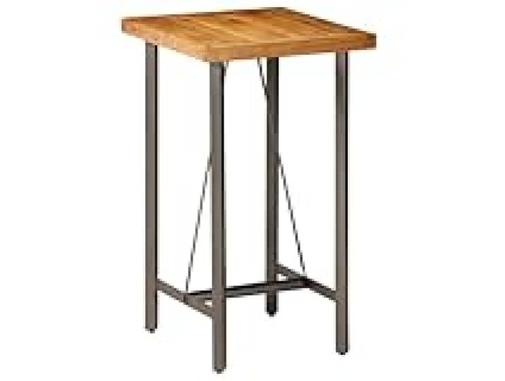 Helloshop26 Table Haute Mange Debout Bar bistrot Teck recyclé Massif carré Marron 107 cm 0902121