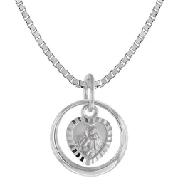 trendor 39577 Taufkette 925 Silber Taufring mit Engelherz, 40 cm
