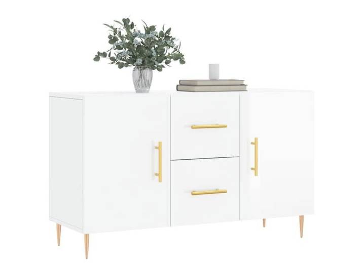 Bon plan  Buffet bahut vaisselier - JILI HOT - Buffet blanc brillant 100x36x60cm - Bois d'ingénierie - commode Salon/Cuisine