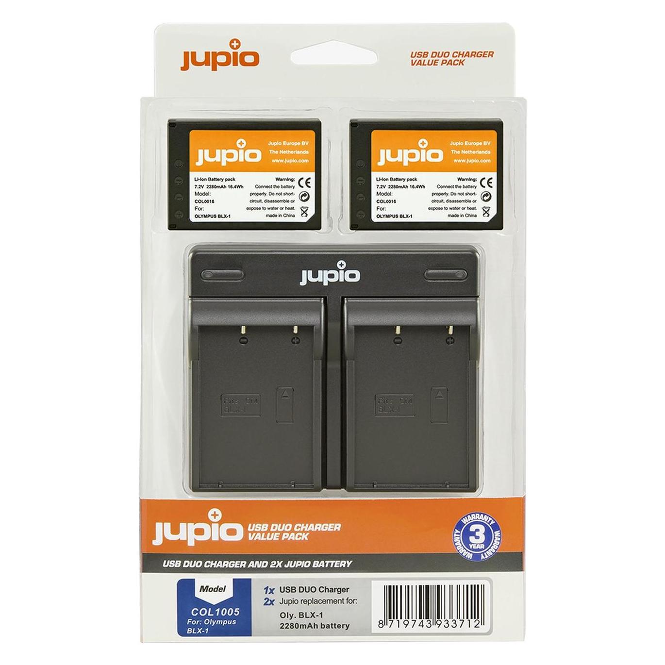 Jupio Value Pack: 2X Battery BLX-1 / BLX1 2280mAh + USB Dual Charg (Kamera Akku Ladegerät) (COL1005)