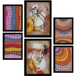 POSTER Set Mit 6 Razzle Blenden In Weibliche Zusammenfassung A3 & A4 Schwarzer Rahmen