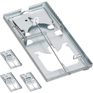 Relaxdays Rattenfalle 10025495, Schlagfalle aus Metall, 4 Stück
