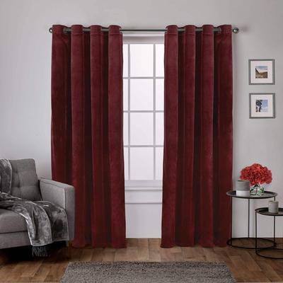 ATI Home Velvet Heavyweight Light Filtering Grommet Top Curtain Panel Pair