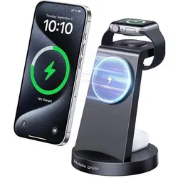 Mobile Origin 3in1 Wireless Charger PW14 MagSafe Compatible (18 W), Wireless Charger, Schwarz