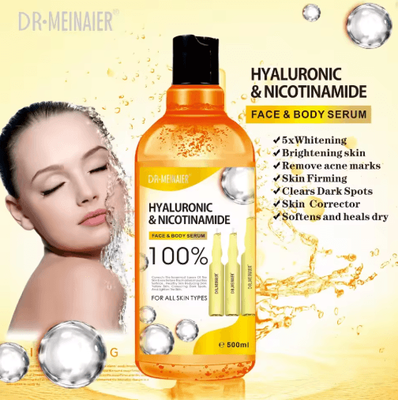 Inspire Picks 500ML Hyaluronic Acid Brightening Serum Advanced Hyaluronic Acid Serum With Niacinamide, Vitamin C & AHA hyaluronic Acid