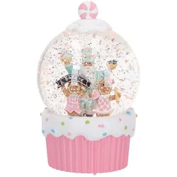Gingerbread Snow Globe Water Spinning rosa