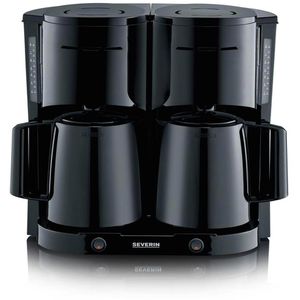 Severin Kaffeemaschine Duo, KA 9315, mit 2 Thermoskannen, 2x 1 Liter, 2000 Watt, schwarz, für 2x 8 Tassen