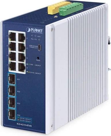 Planet Technology Industrial L2/L4 8-Port Managed Switch IGS-4215-8T4X