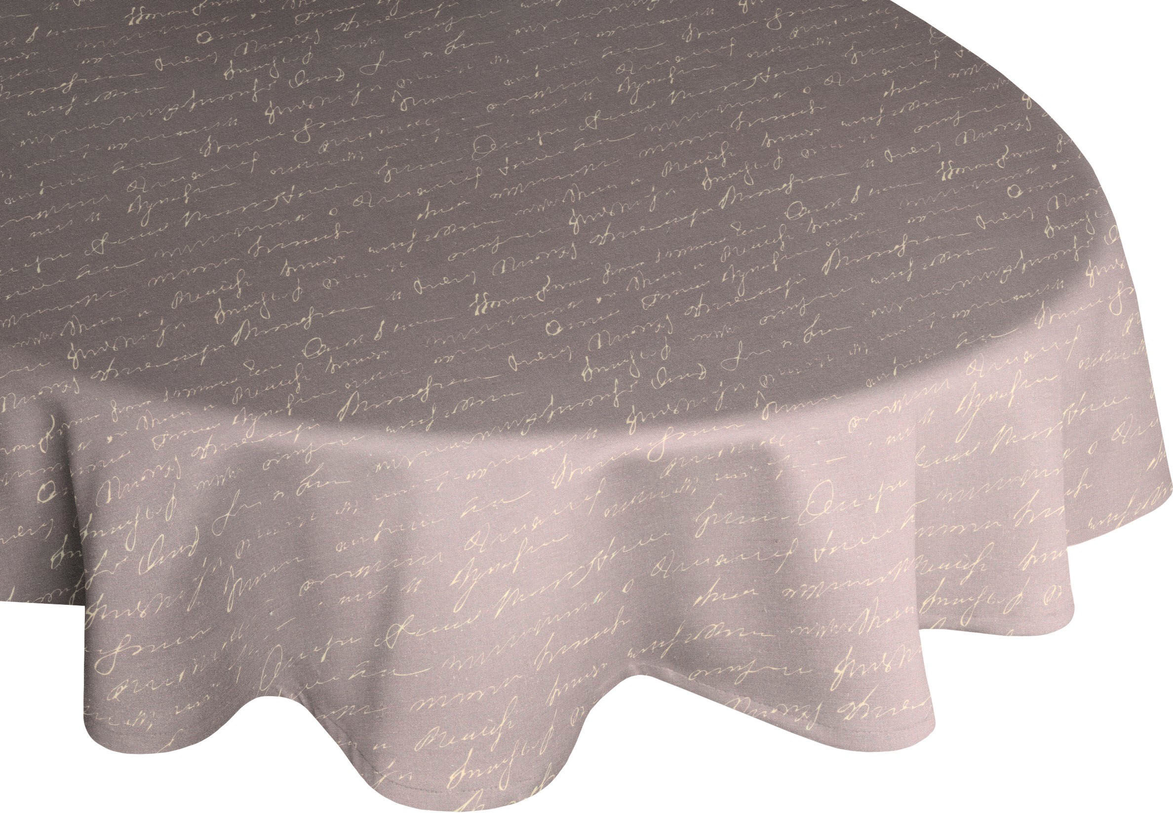 Tischdecke ADAM "Scribble", lila (natur, lila), B:145cm L:145cm Ø:145cm, Bio-Baumwolle, Leinen, Tischdecken, Tischdecke, aus Leinen und Bio-Baumwolle,Made in Germany