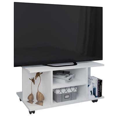 Wohnzimmertisch VCM "Holz TV Lowboard Fernsehregal Rollen Findalo", weiß, B:80cm T:40cm, Regale, TVRack