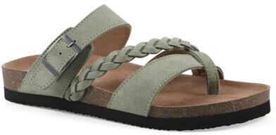 Women's Hazy Footbeds Sandal by White Mountain in Sage Green Suede (Size 8 M)