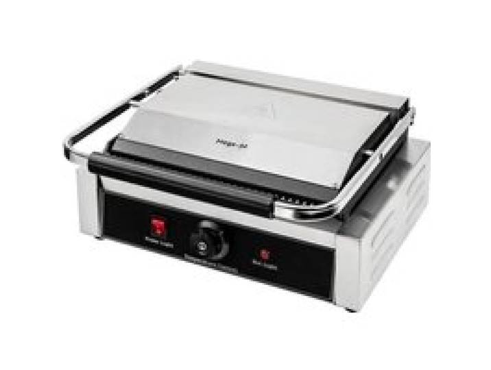 Grill contact rainuré - Mega-M - 2300W - 230V - Idéal pour viandes poissons tortillas - Plaque en fonte rainurée