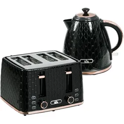 KOCHER-TOASTER-SET 2er Set Kunststoff Stahl Schwarz