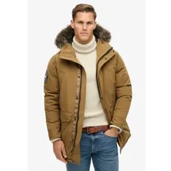 Superdry für Herren. M5011929A Parka aus braunem Kunstfell Everest (XXL), Lässig, Polyester, Nachhaltig