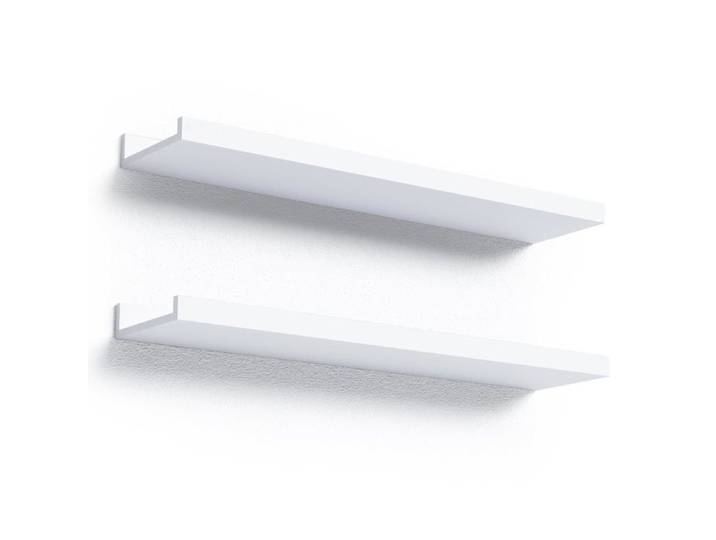 Étagère flottante murale en bois blanc 60 cm - Lot de 2 style moderne pour décoration murale