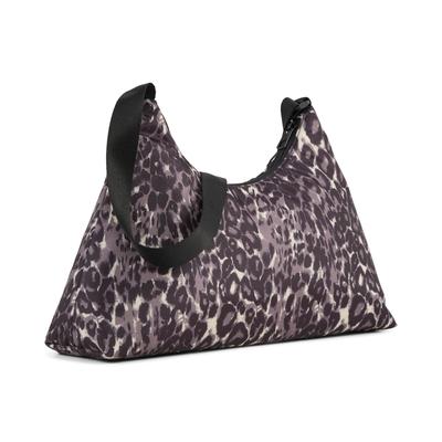 Umhängetasche PUMA "POP MEDIUM PRISM BAG", Damen, lila (puma schwarz, leopard aop), Obermaterial: 100% Polyester, Taschen Umhängetasche, mit Animal-Print-Optik, sportlicher Stil, Umhängetasche, aus Polyester