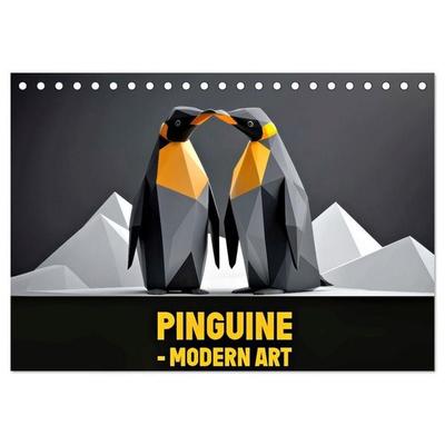 PINGUINE - modern Art (Tischkalender 2027 DIN A5 quer), CALVENDO Monatskalender