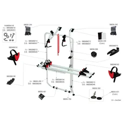 Fiamma Montagesatz für Carry Bike VW T5 / T6 D RS Deep Black Fiamma Artikelnummer 98656M351