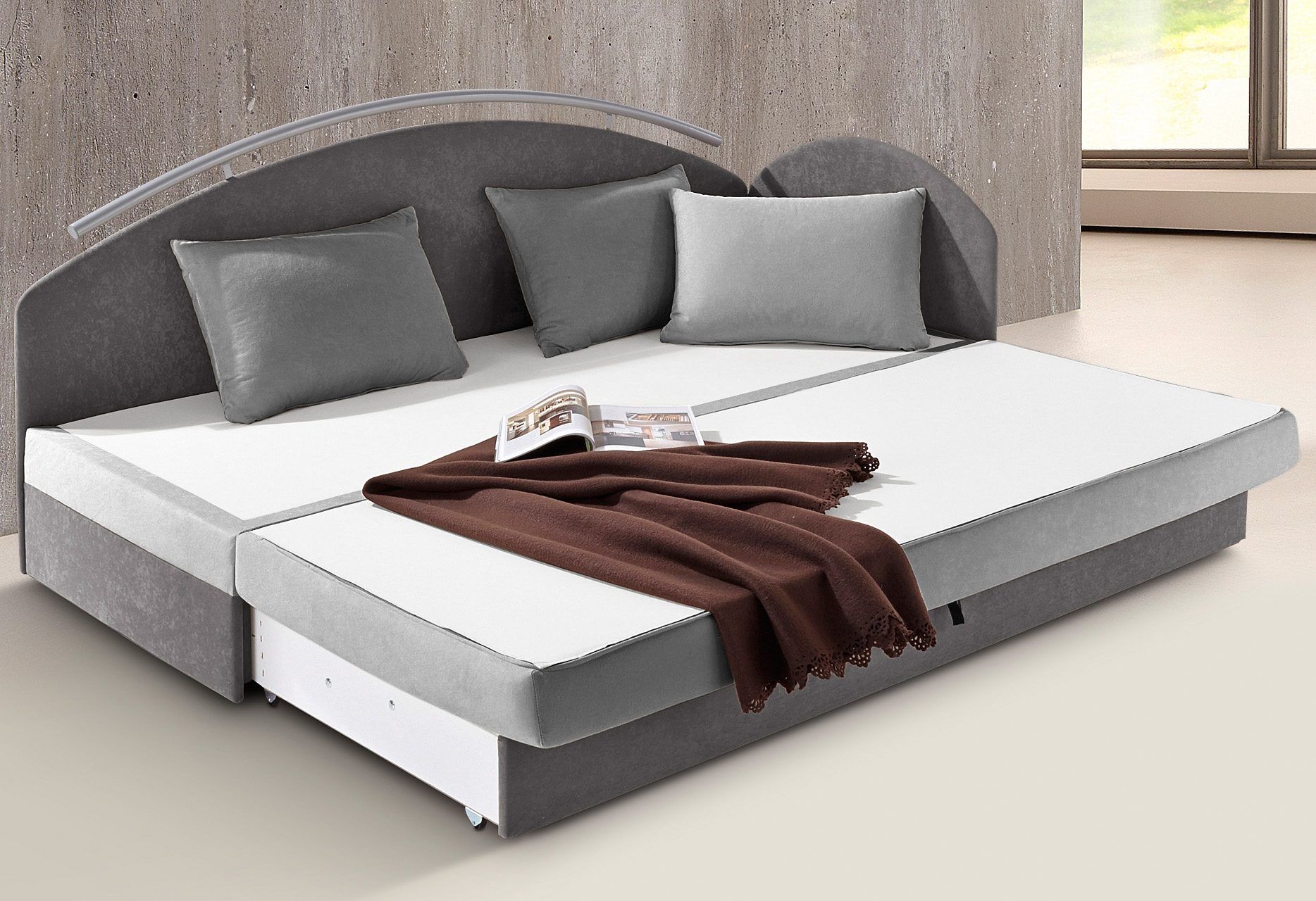 Schlafsofa MAINTAL, grau, Sofas, Schlafsofa grau Einheitsgröße