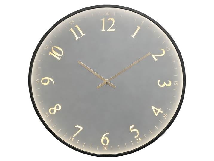 Horloge murale Alissa type D Verre miroir Ø 60cm Noir