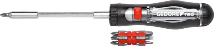 Gedore Red Magazin-Knarrenschraubendreher 13in1, 1/4" (schwarz/rot, mit 13 Bits)