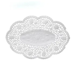 Deko-Spitze (PAP) oval weiß 50 x 37 cm