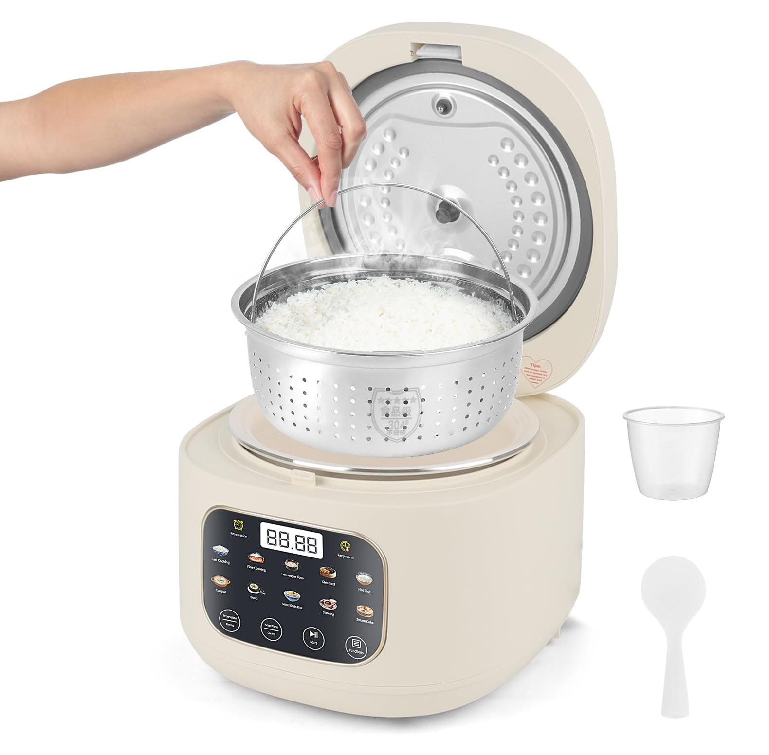 Dripio Multifunctioneel Reisfornuis 3 liter, 10-in-1 kookapparaat voor stomen en low-sugar recepten