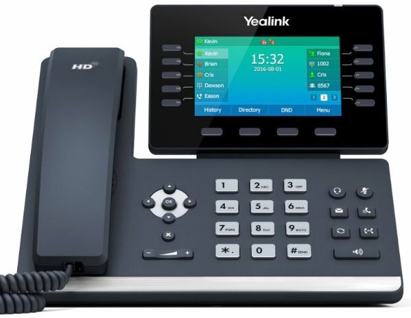 Yealink T54W Téléphone de bureau SIP avec grand écran, 16 comptes SIP, Bluetooth et WiFi