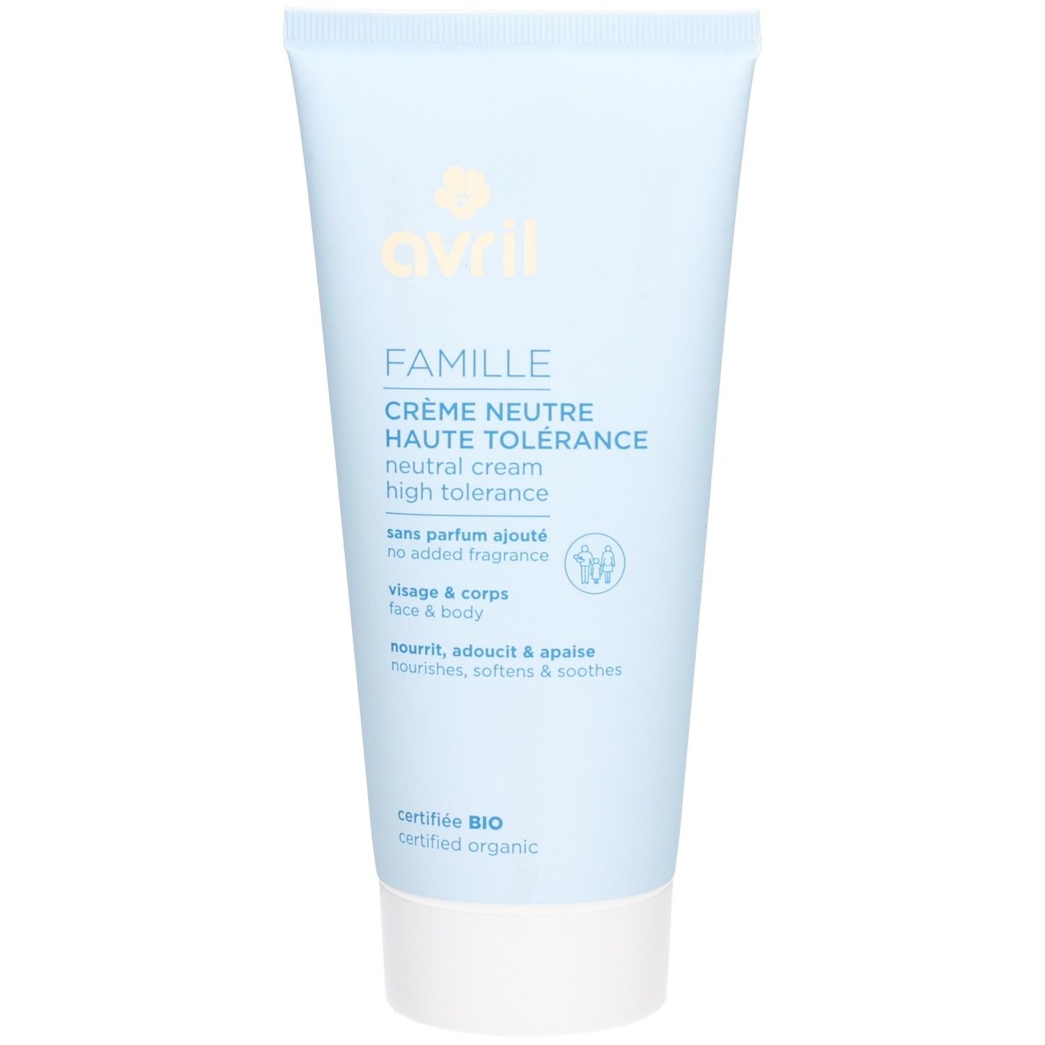 Crème neutre haute tolérance 200 ml - Certifiée bio Hautcreme
