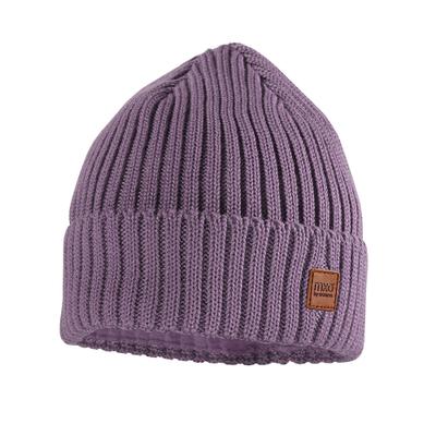 Strickmütze MAXIMO, Jungen, Gr. 53, lila (rauchlila), Strick, Wolle, unifarben, Mützen Strickmütze, Wolle, gefüttert, breiter Umschlag